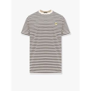 Barrow Men Striped Cotton T-Shirt With Logo Embroidery